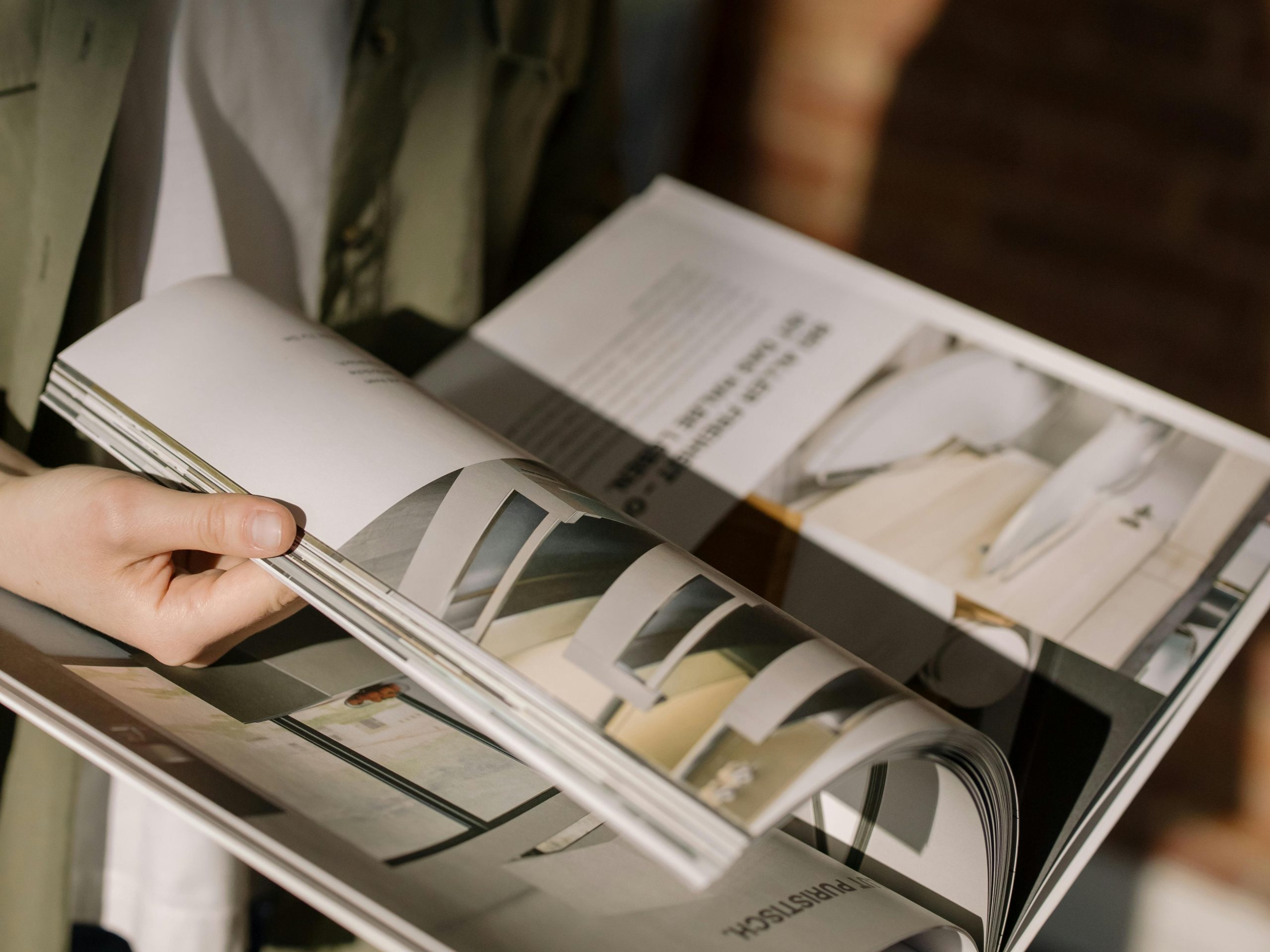 Reading a magazine